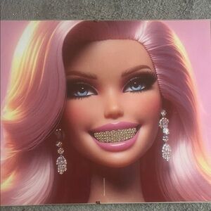 Glamorous Pink Wall Art with Gold Accents